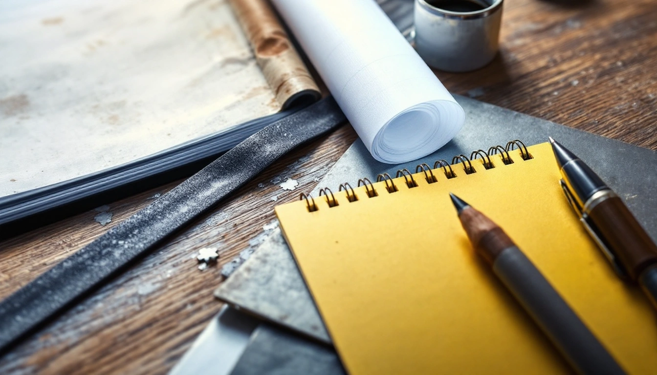 Seal material samples beside a notebook