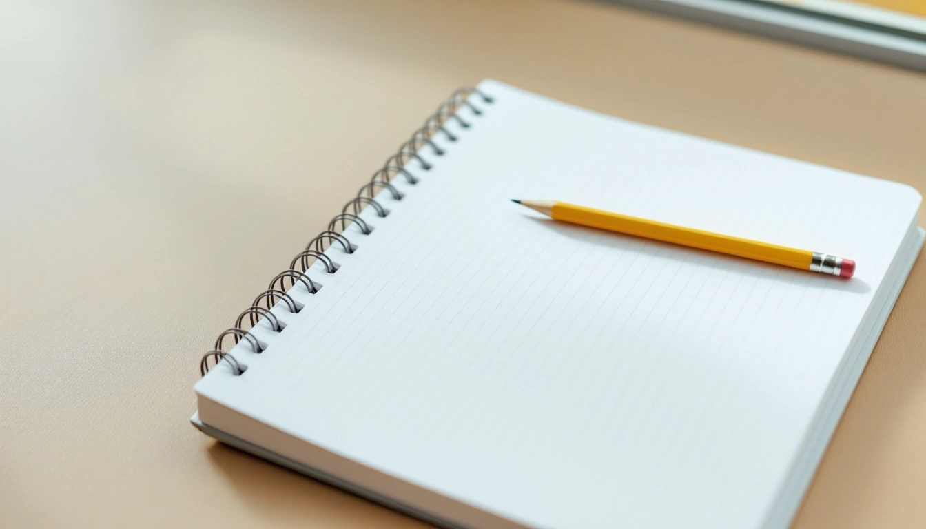 Blank notebook and pencil for recording a repair scope