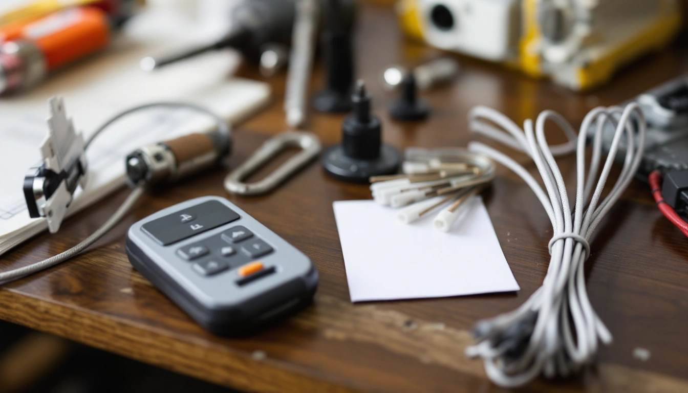 Unbranded controls and small hardware on a planning desk