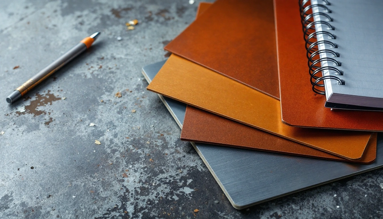 Wood and metal finish samples for comparing door options