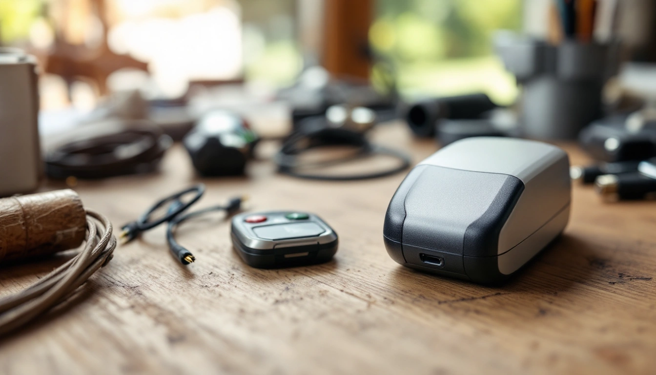 Unbranded controls and small hardware on a planning desk