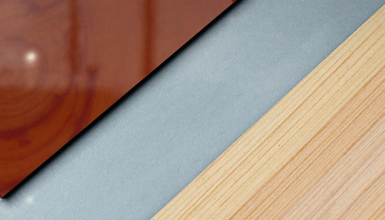 Wood and metal finish samples for comparing door options