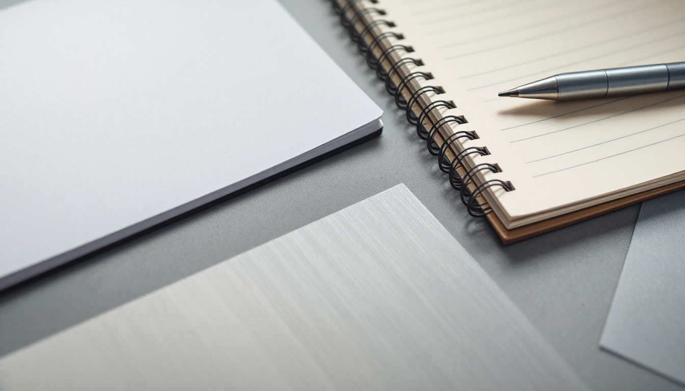 Notebook and planning materials on a desk