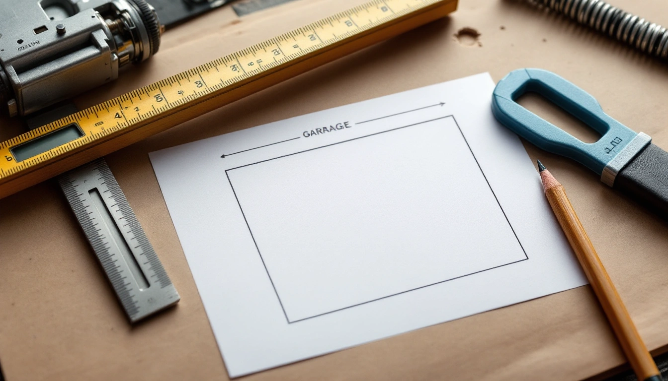 Measuring tools and a planning sketch on a desk