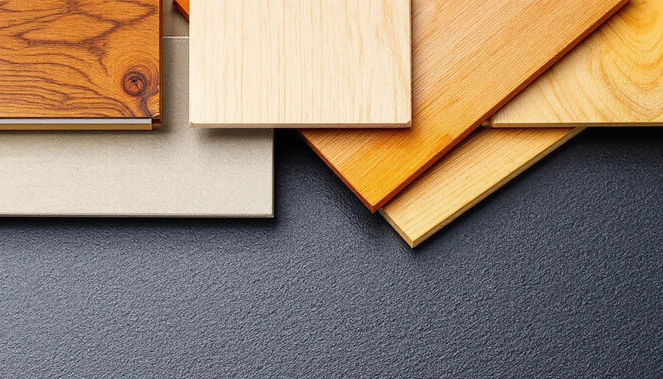 Wood and metal finish samples for comparing door options